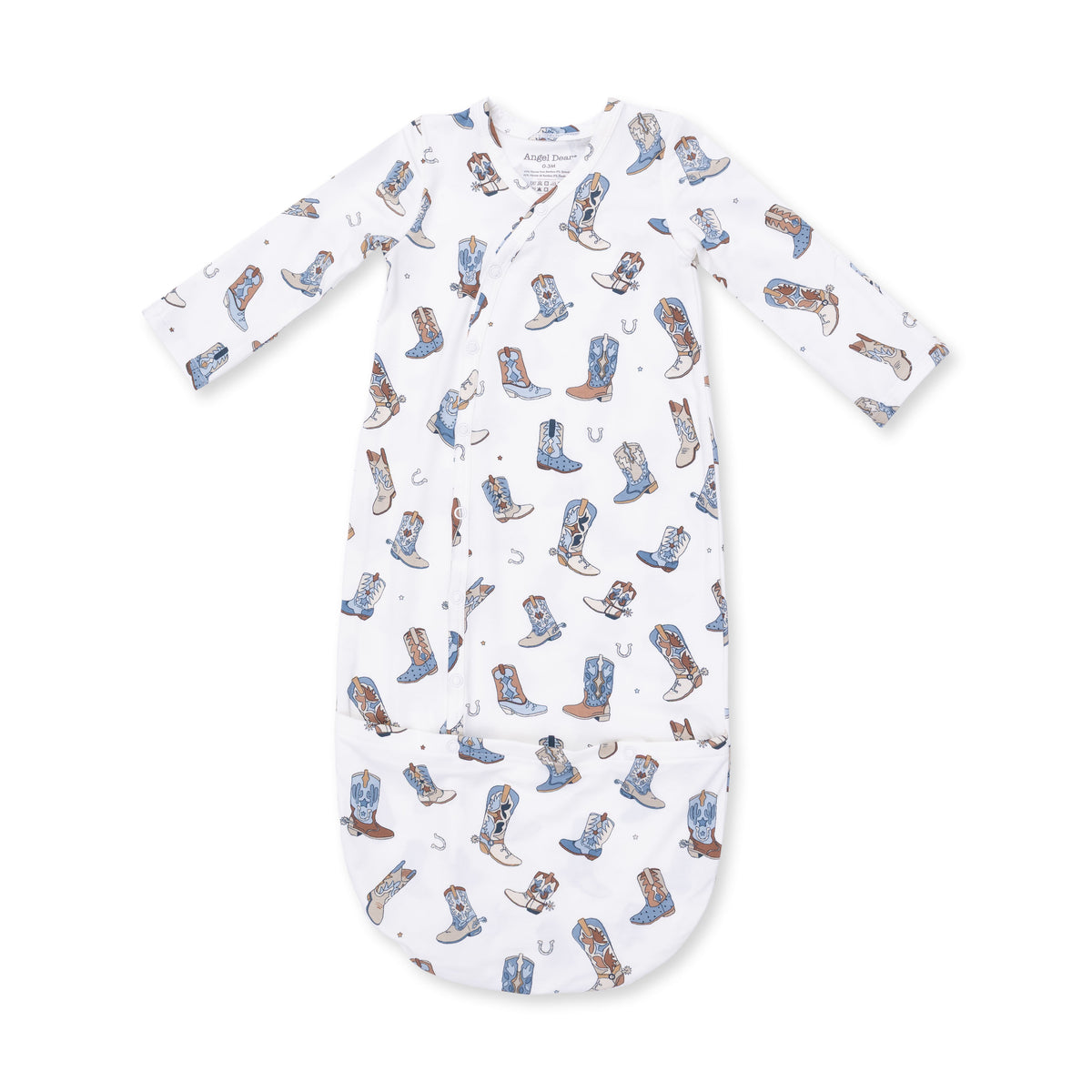Buckaroo/Buckarette Boots Kimono Gown & Hat Set / 0-3 months