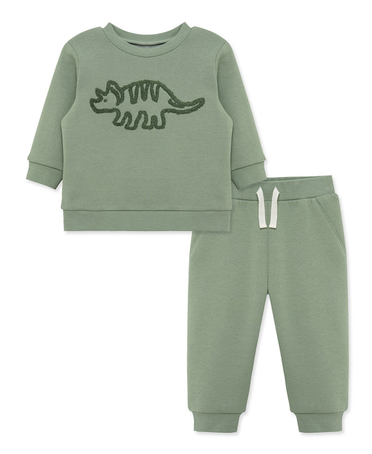 Boucle Dino Sage Sweatshirt Set