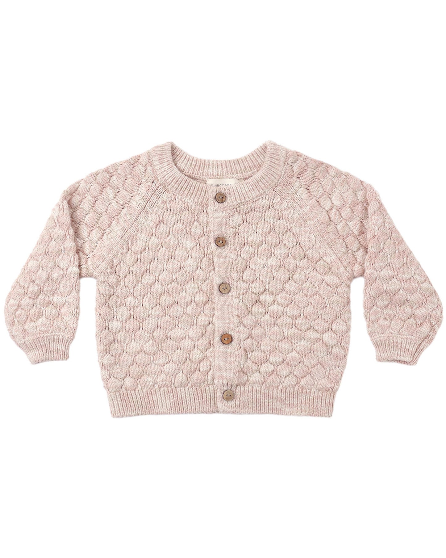 BUBBLE KNIT CARDIGAN DUSTY ROSE SPECKLE