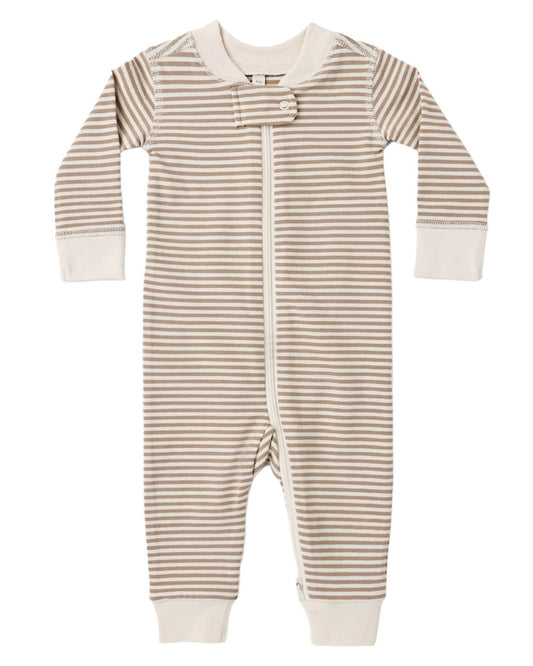 Almond Stripe Organic Cotton Playsuit