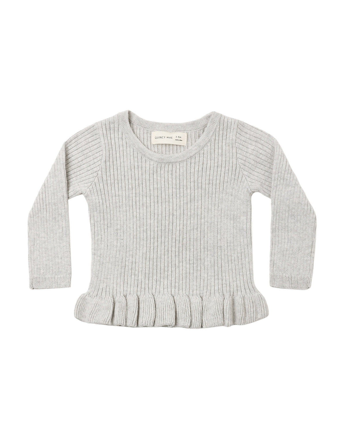 Rib Knit Peplum Top & Legging Set | Fog