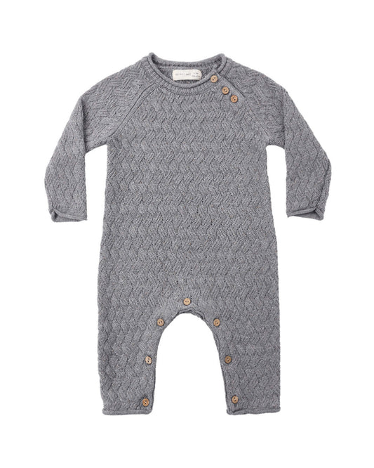 COZY HEATHER KNIT JUMPSUIT HEATHERED SLATE