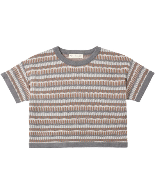 Boxy Crop Tee/Pant Set | Multi-Stripe
