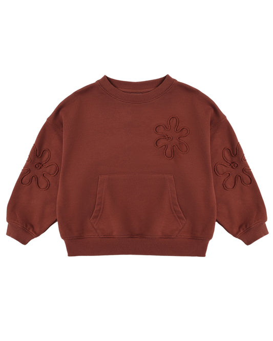 Pouch Pocket Daisy Crew + Pant | Brick