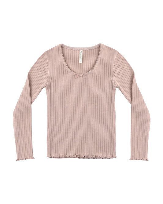 Ribbed Long Sleeve Rosewood